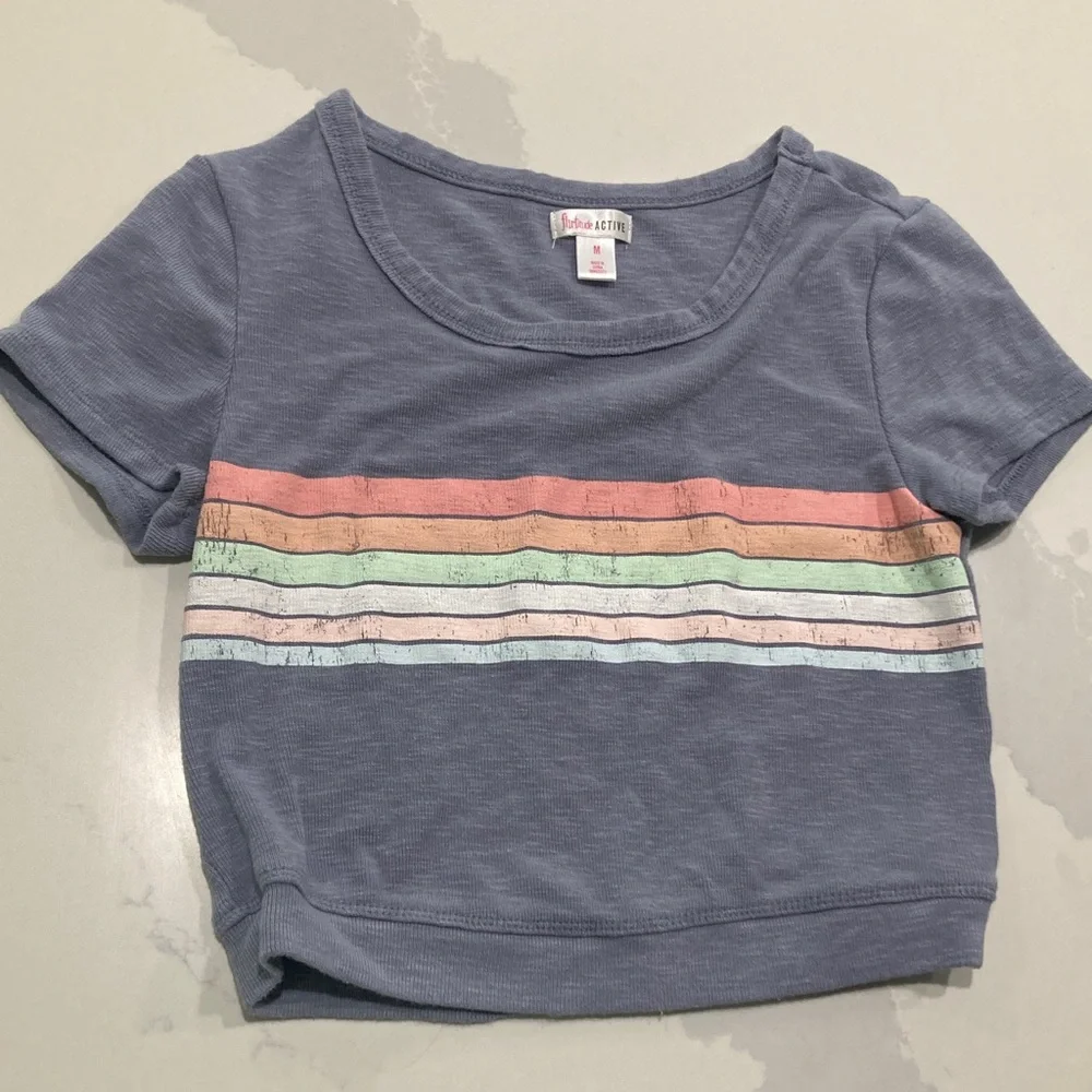 Cropped Striped Tee - Picture 1 of 3